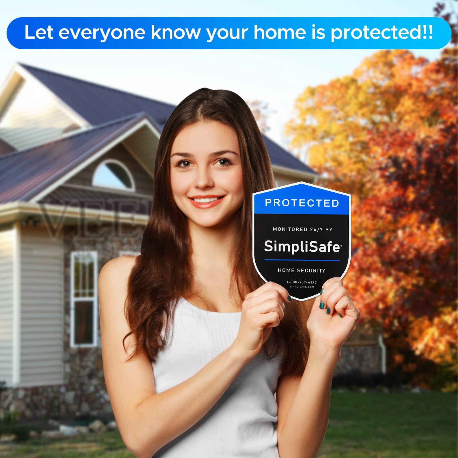 3PCS Yard Sign Compatible for SimpliSafe Home Security System,and 3PCS Door/W...