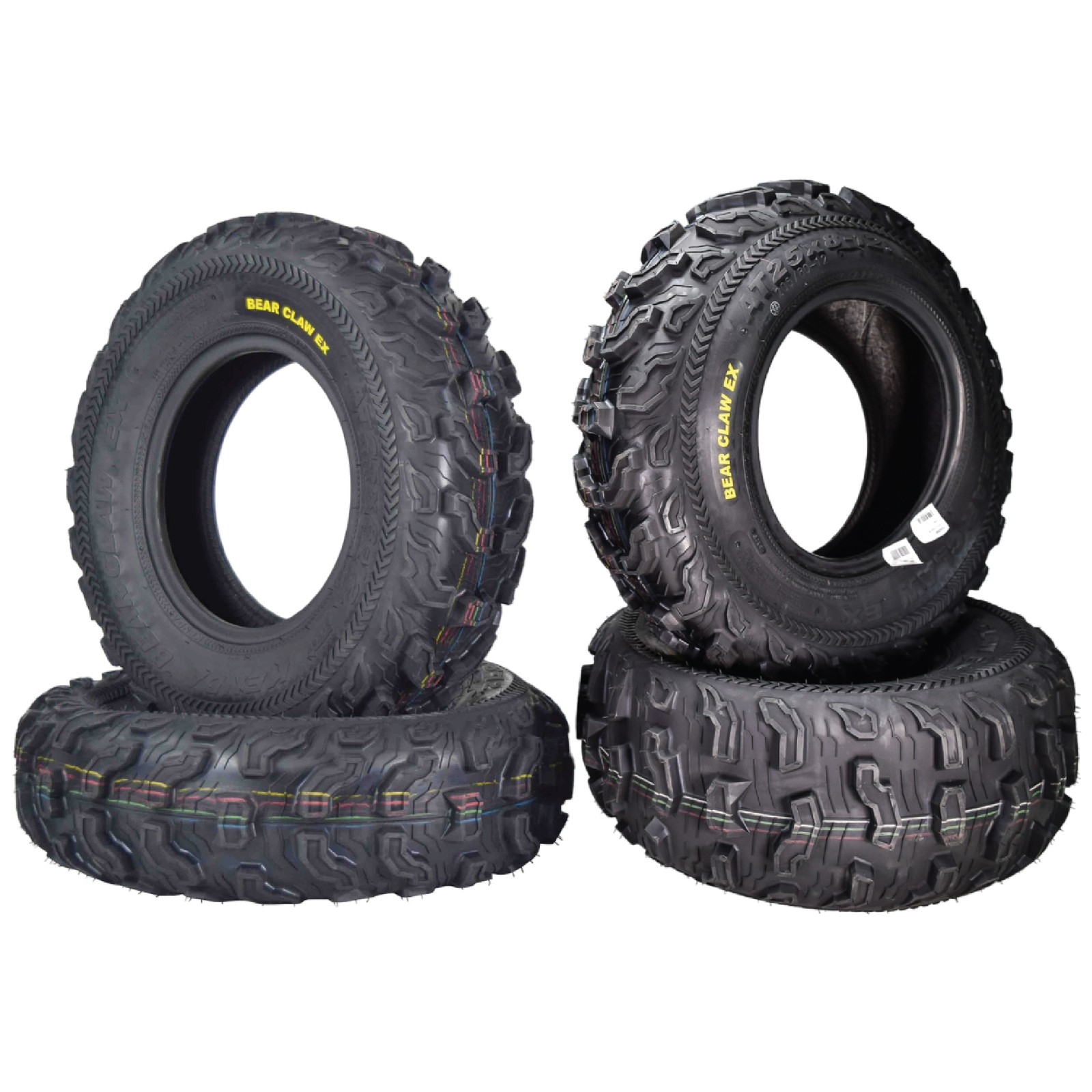 Kenda Bearclaw EX K573 - 25x8-12 Front & 25x10-11 Rear ATV/UTV Tires (4 pk)