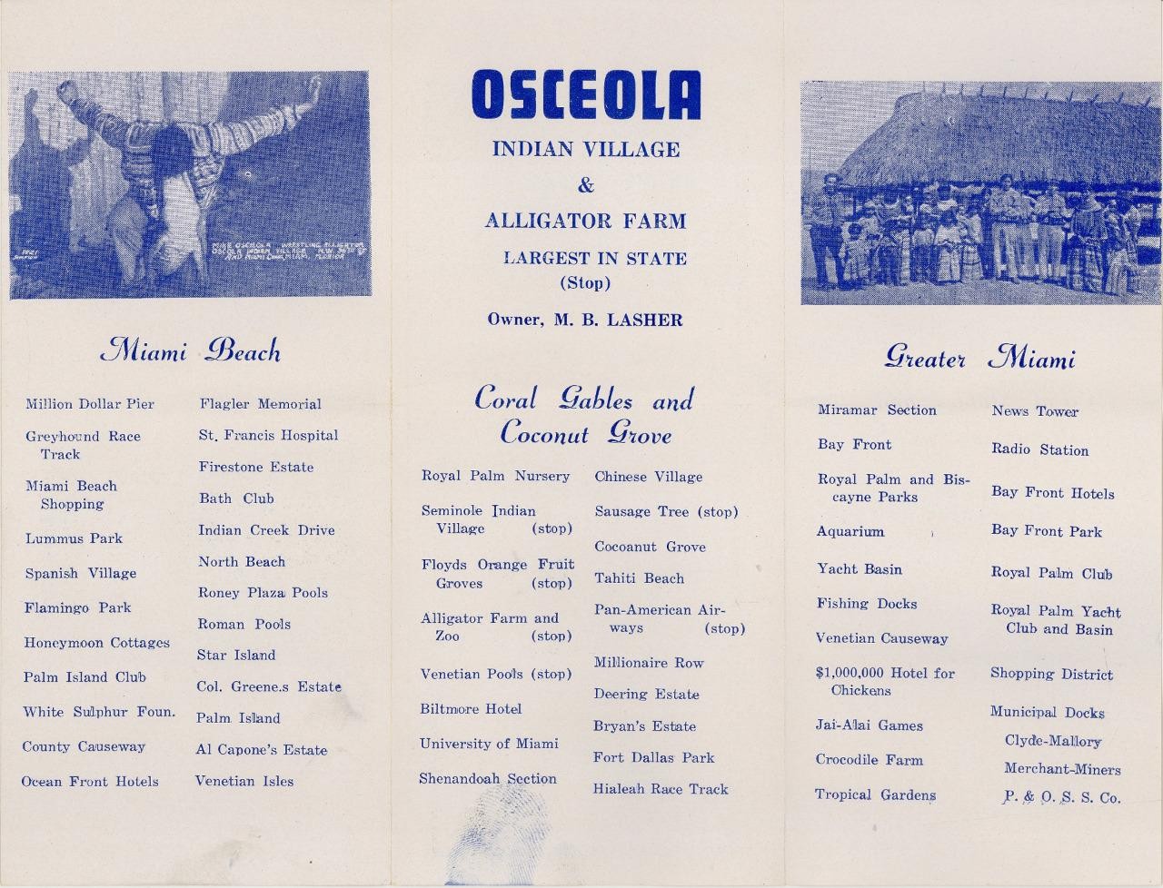 EARLY ADV. ANTIQUE "American & Cuban Sightseeing Tours" MIAMI BEACH FLORIDA