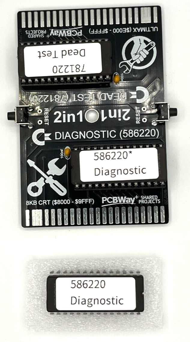 Commodore 64 Dead Test & Diagnostic Cartridge & Test Harness Set - USA seller