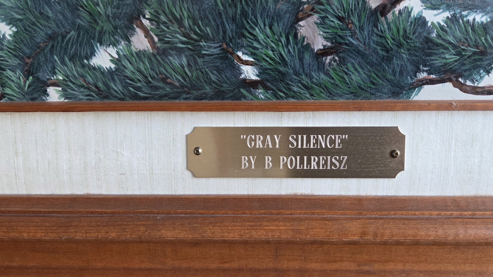 BRENDA POLLREISZ ORIGINAL OIL PAINTING " GRAY SILENCE" WOLVES LARGE