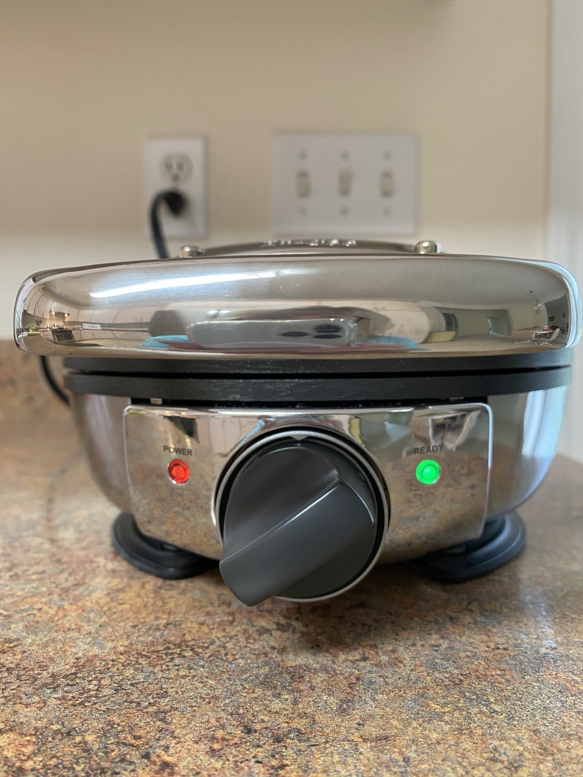 ALL CLAD CLASSIC ROUND STAINLESS STEEL WAFFLE MAKER 6071 TESTED WORKS FINE