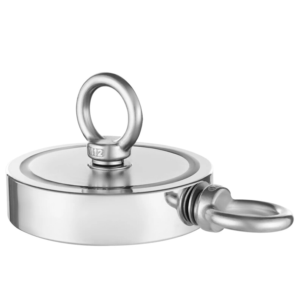 2000 LBS Strong Fishing Magnet Kit Double Sided Pull Force 20m Rope Carabiner