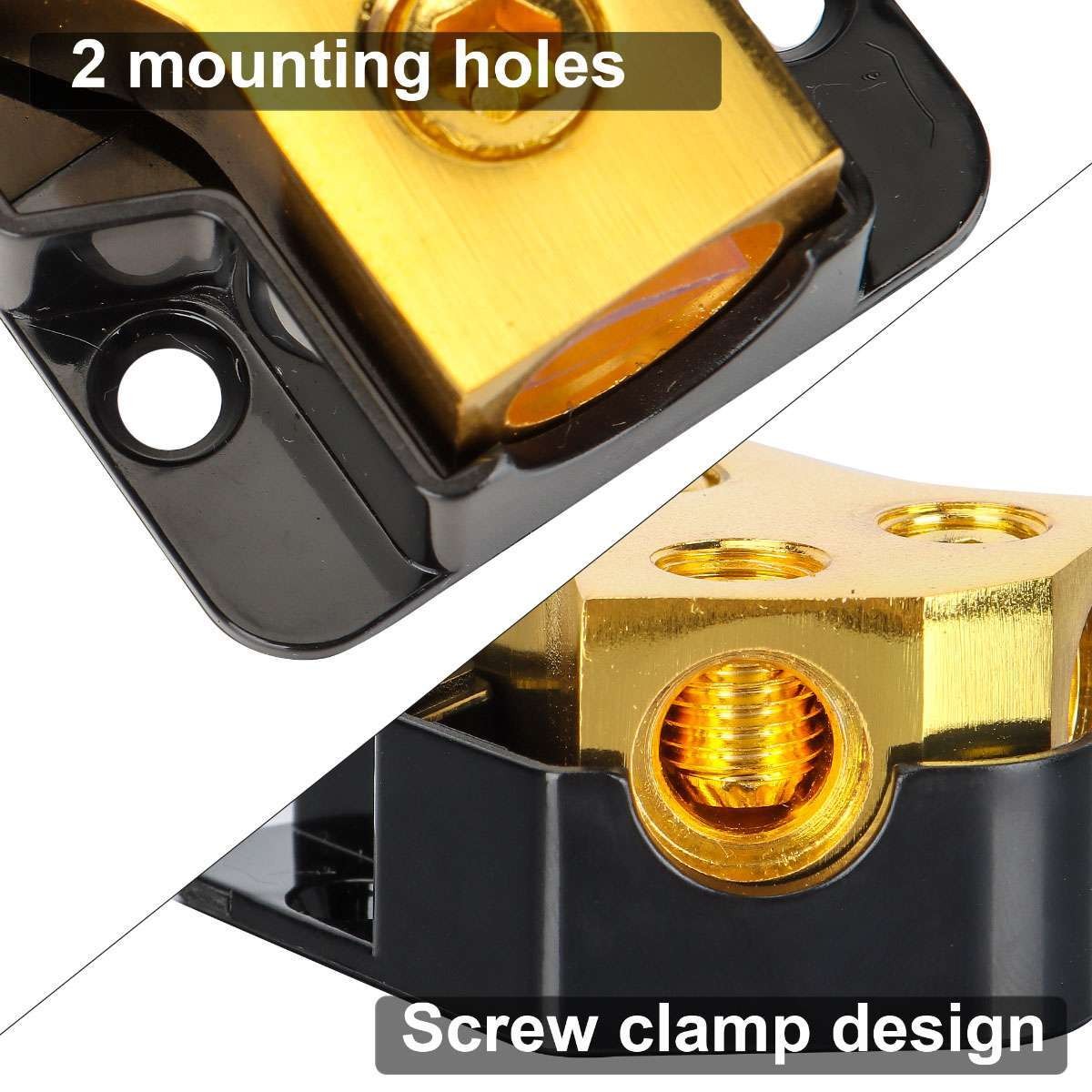 CarAudio Splitter Amp Power 0/2/4 Gauge In 4/6/8 Gauge Out Distribution Block