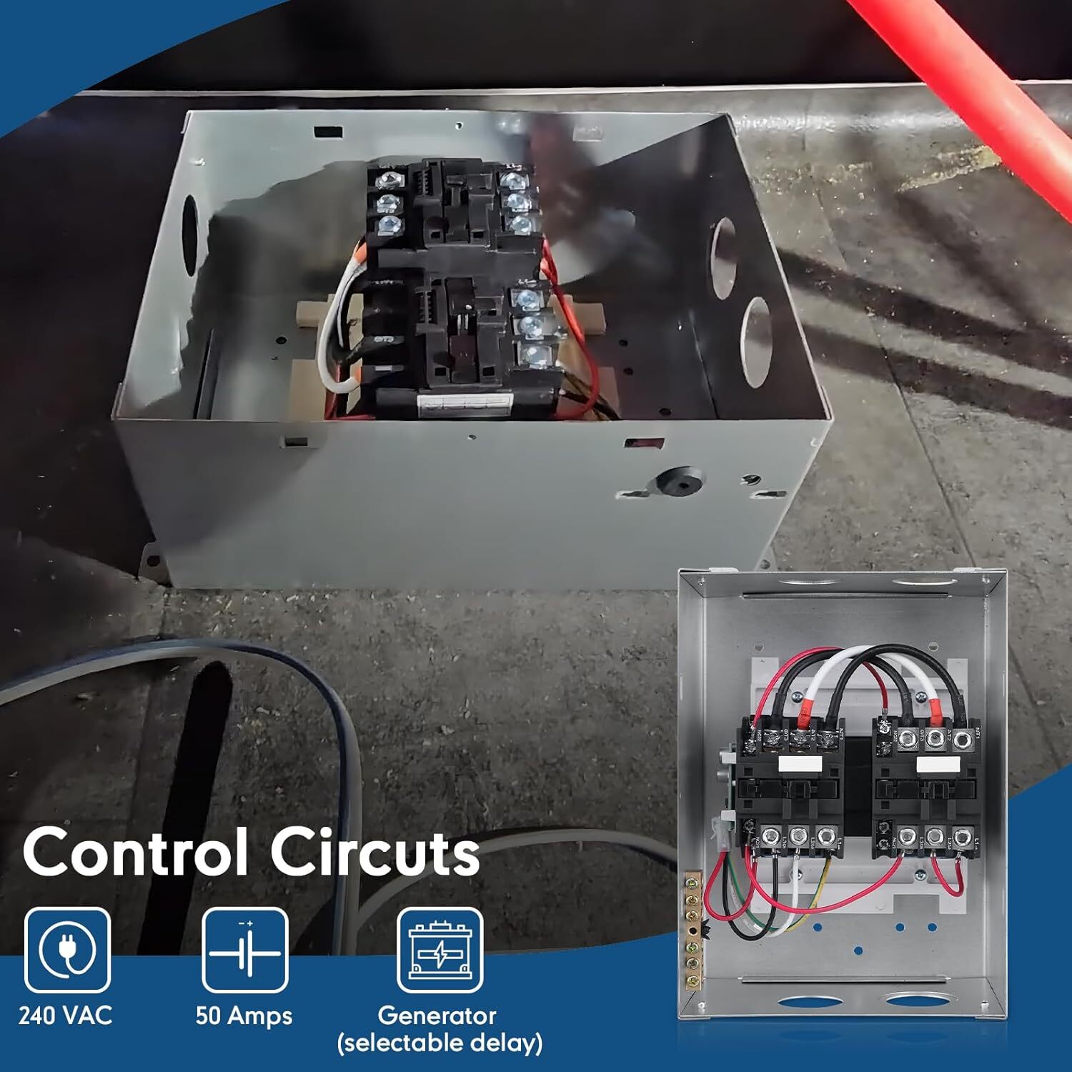 PD52 50 AMP Automatic Transfer Switch for RV, Speedboats 120/240 VAC, 50 Amp