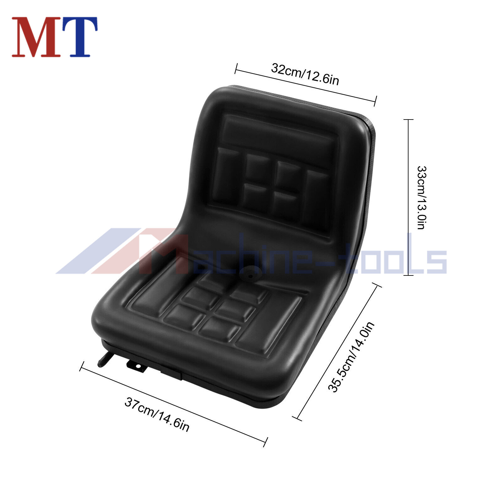 New Universal Lawn Tractor Seat Adjustable High Back Compact Mower Seat Black