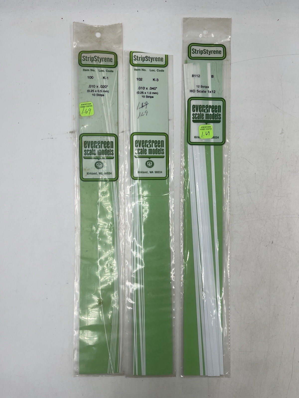 Ho Scale Strip Styrene Evergreen Scale Models 100, 102, 8110 & More Large Lot