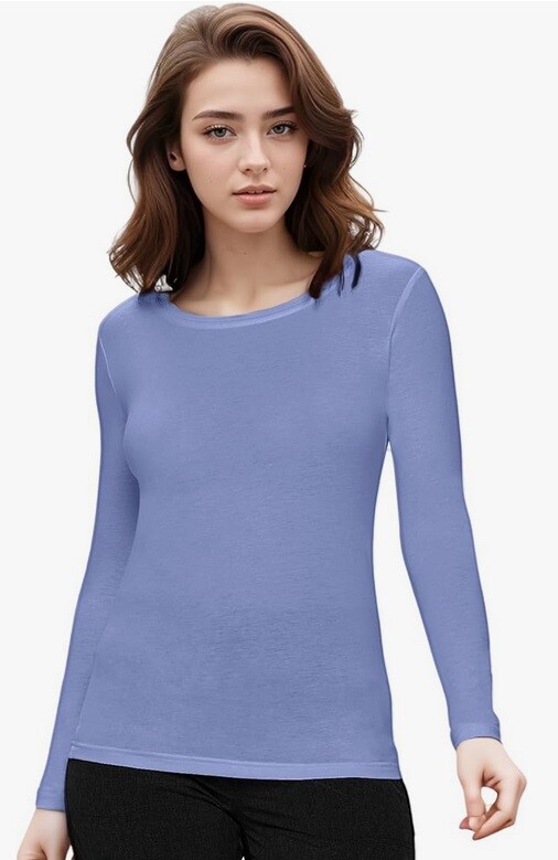 Natural Uniforms Women's Long Sleeve Under-scrub Stretch T-Shirt Scrub Top