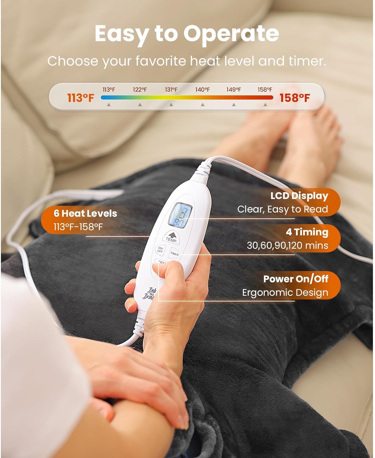 BOB AND BRAD Heating Pad for Neck and Shoulder Full Body Electric Heating Pad