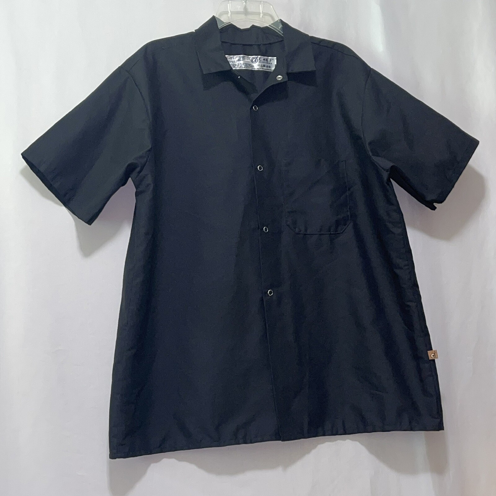 Chef Uniform Shirt Black Pearl Snap Pocket Size Large NWOT