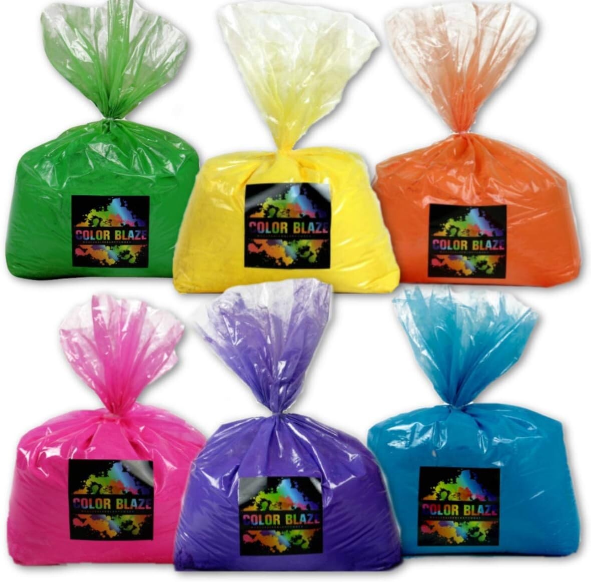 Color Powder 6 Pack - 5lbs/ea. of Pink, Orange, Yellow, Green, Blue, Purple