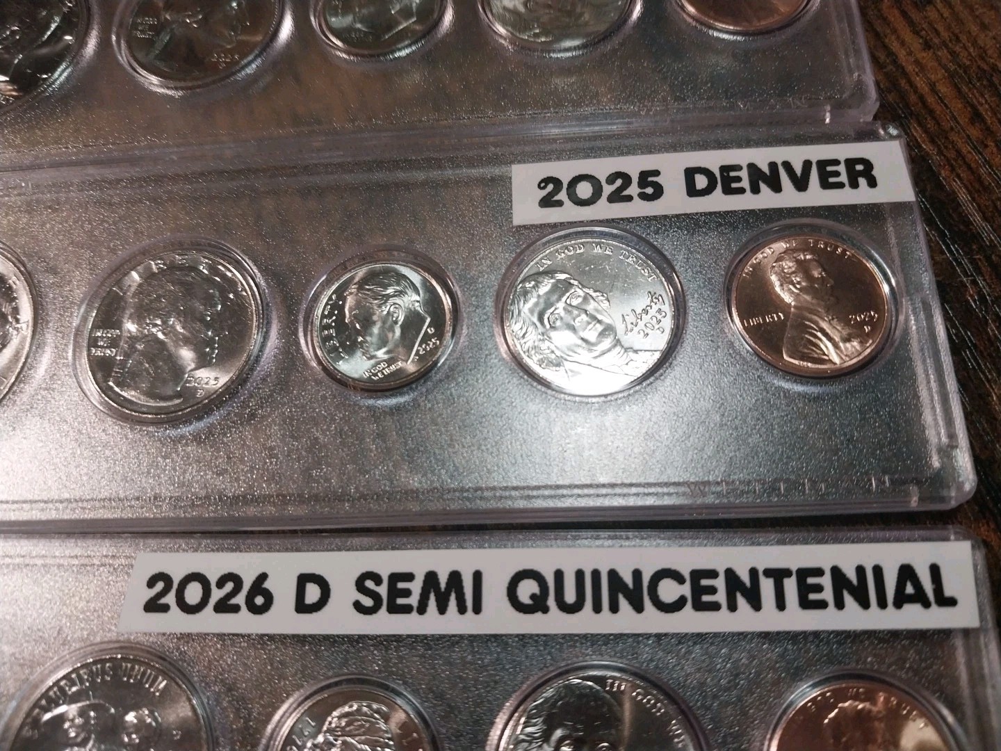 COMBINED SETS OF 2026D AND 2025 P AND D SEMI QUINCENTENIAL HALF/CENT 15 COINS