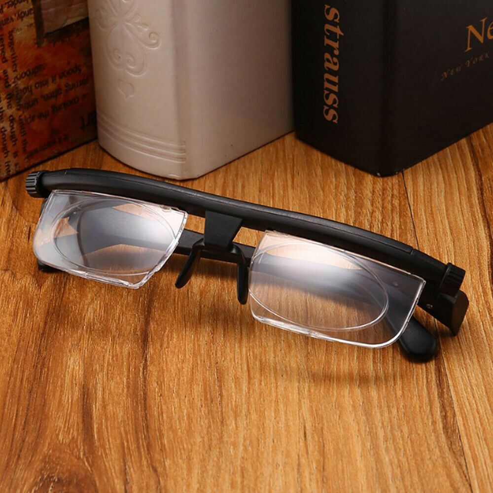 Dial Adjustable Glasses Variable Focus For Reading Distance Vision Eyeglasses
