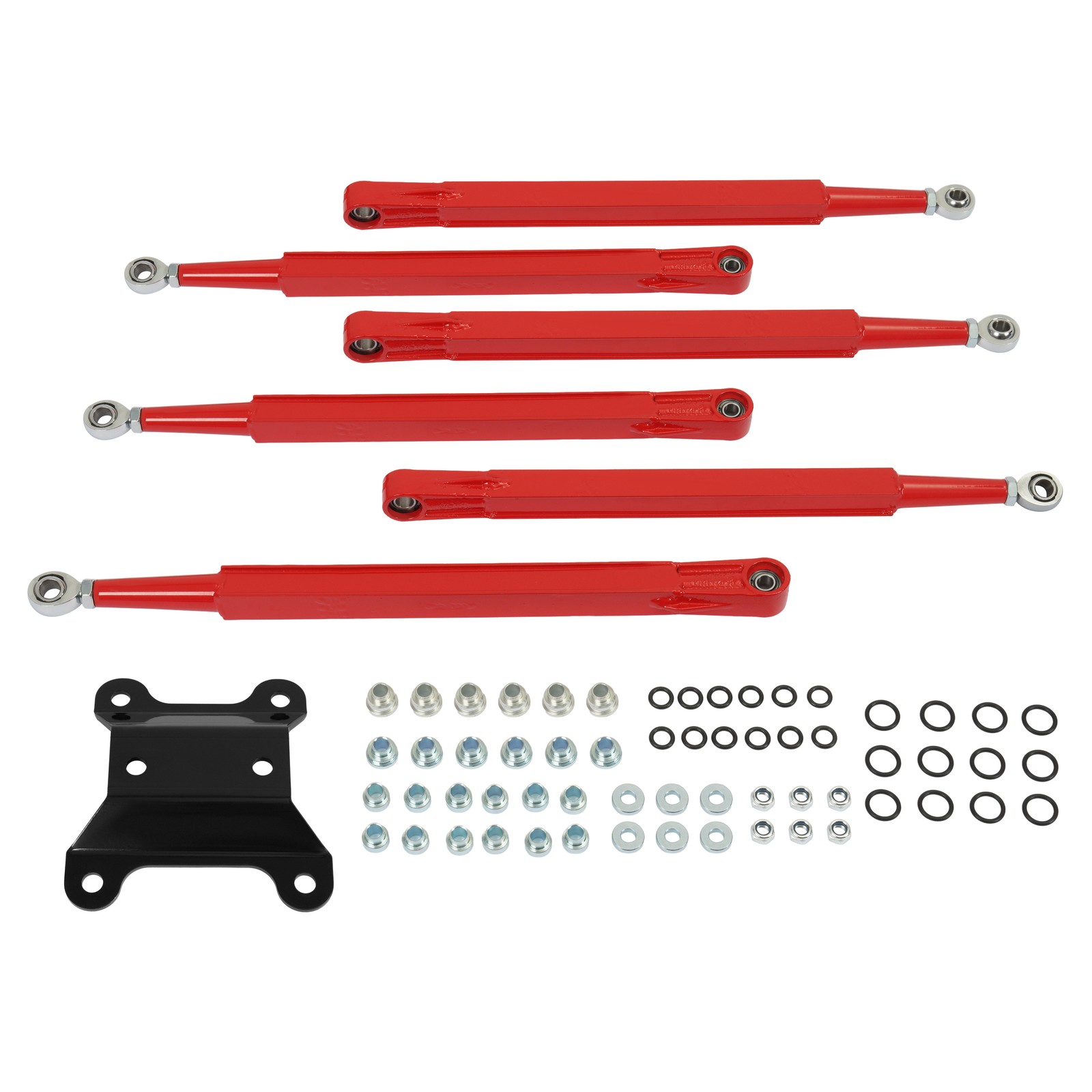 Red Boxed Rear Radius Arms For Can-Am Maverick X3 2017+ 64\" Body Powder Coated