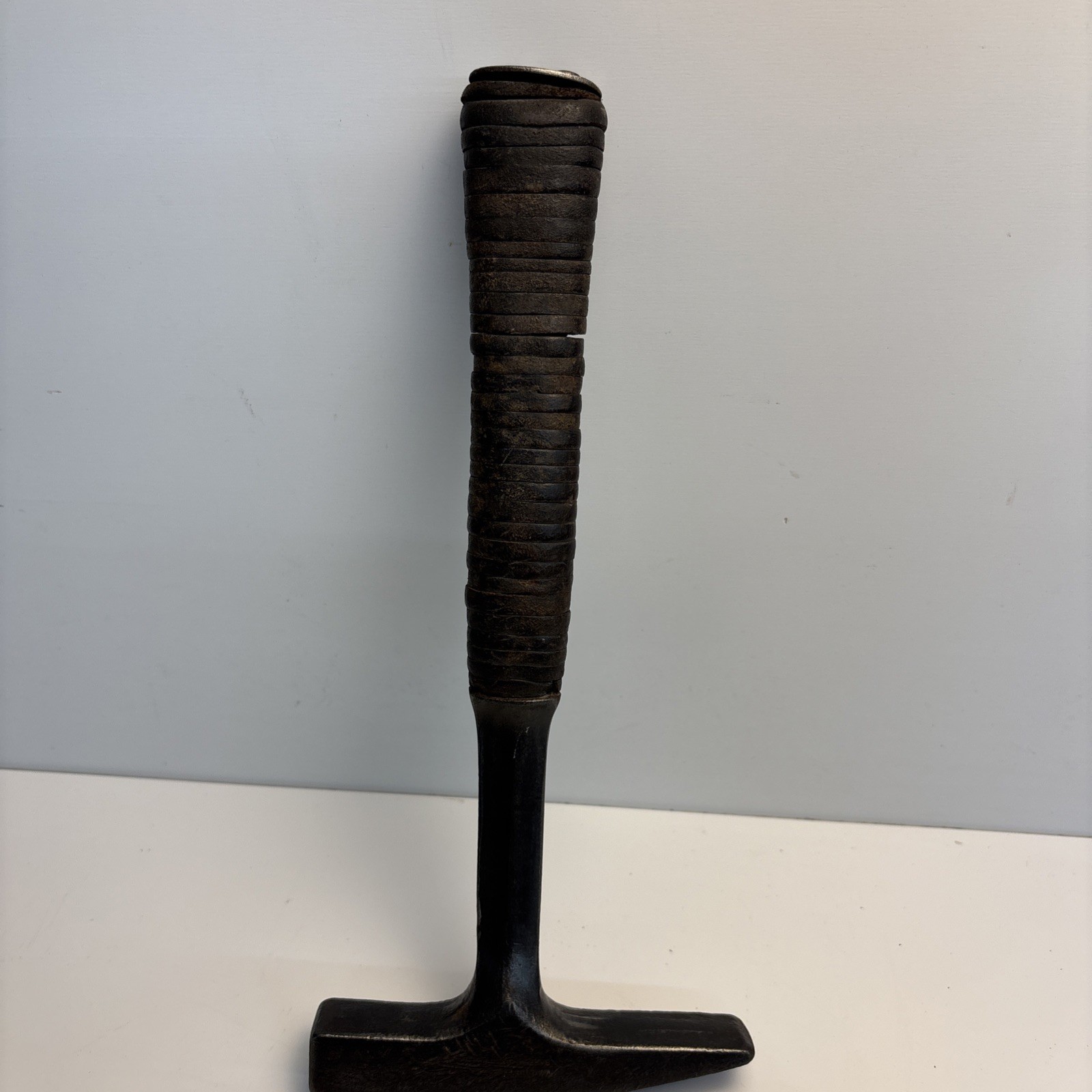 Vintage Malco Sheet Metal Setting Hammer 18 oz Leather Handle USA