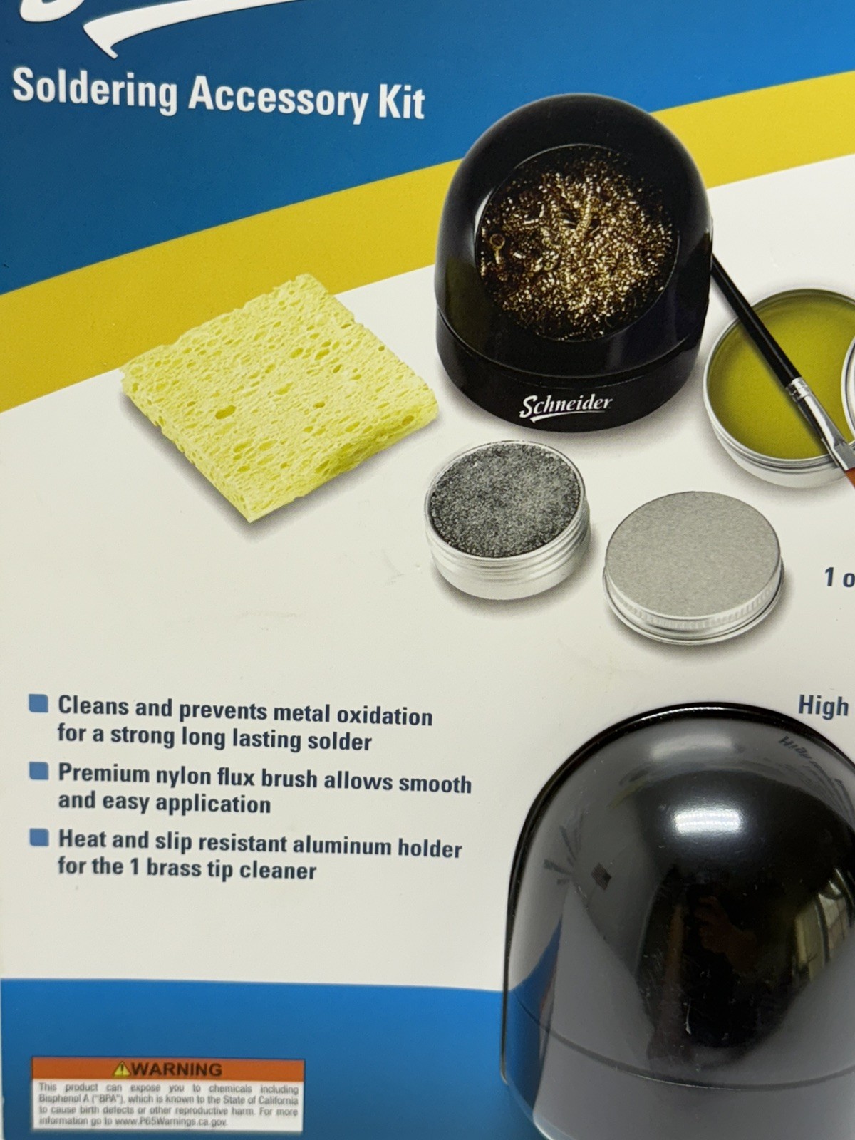 Schneider Soldering Accessory Kit: Paste/Tinner/Brush/Cleaner/Sponge/+ ~ #58008