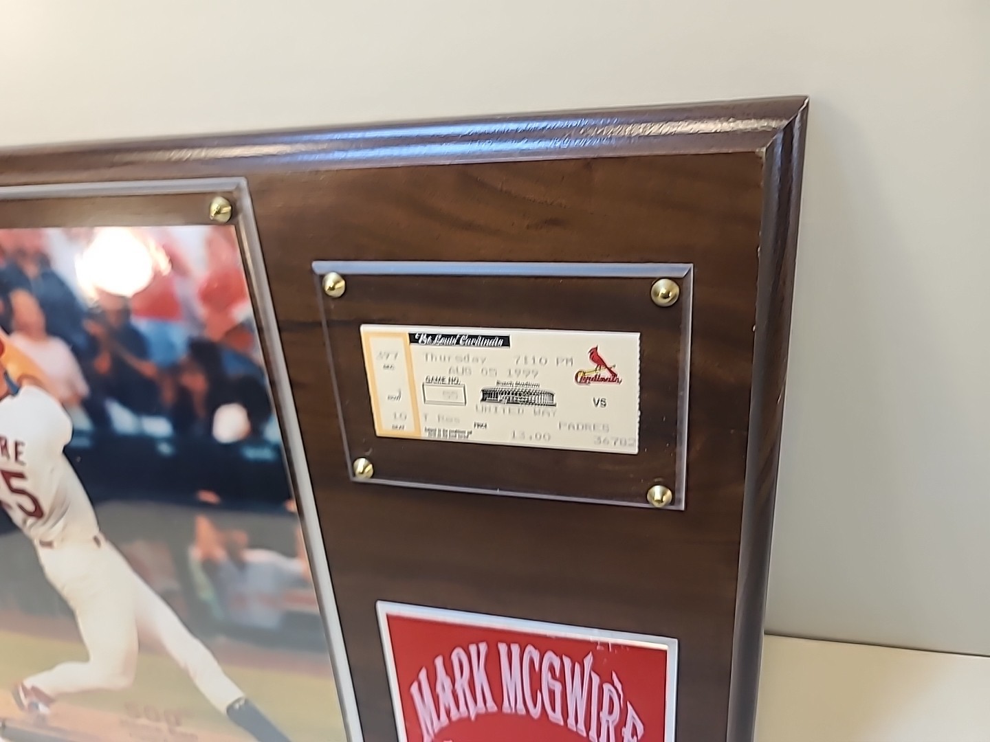 Mark McGwire 500th Home Run Display Plaque – Vintage MLB Collectible