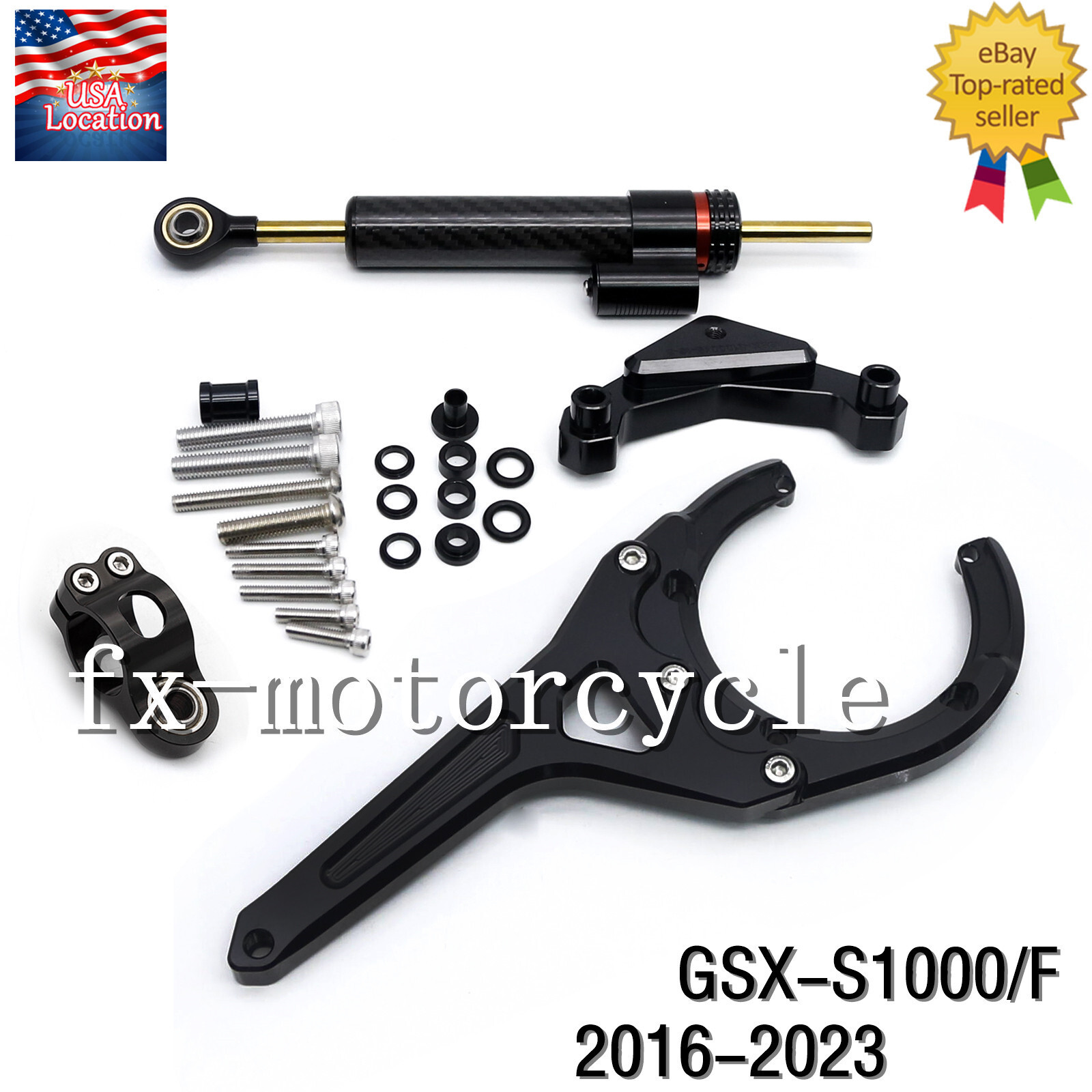 For Suzuki GSX-S1000 GSXS1000F 2016-2024 Carbon Steering Damper Bracket Mounting