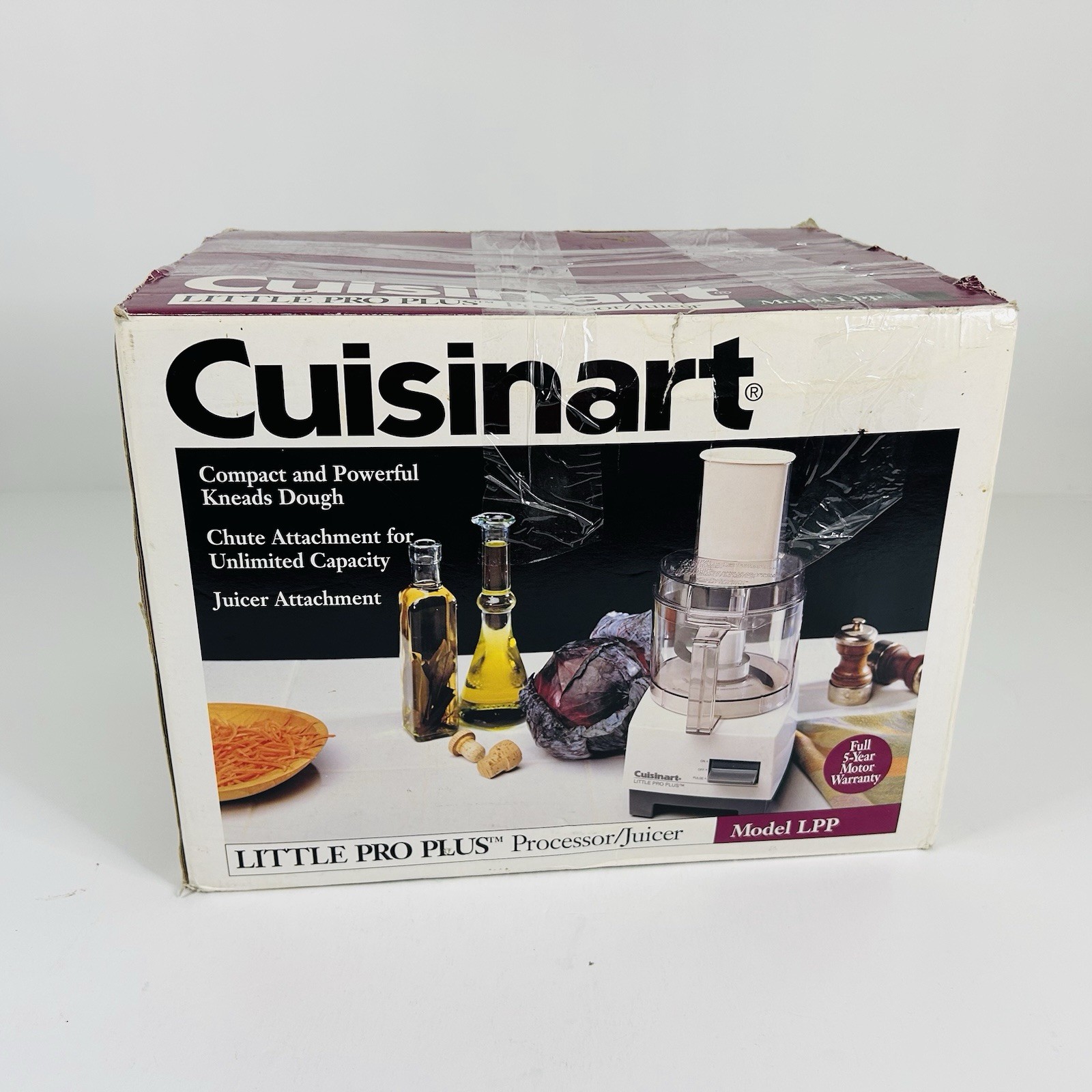New in Box Cuisinart Little Pro Plus Model LPP Processor and Juicer Vintage 1996