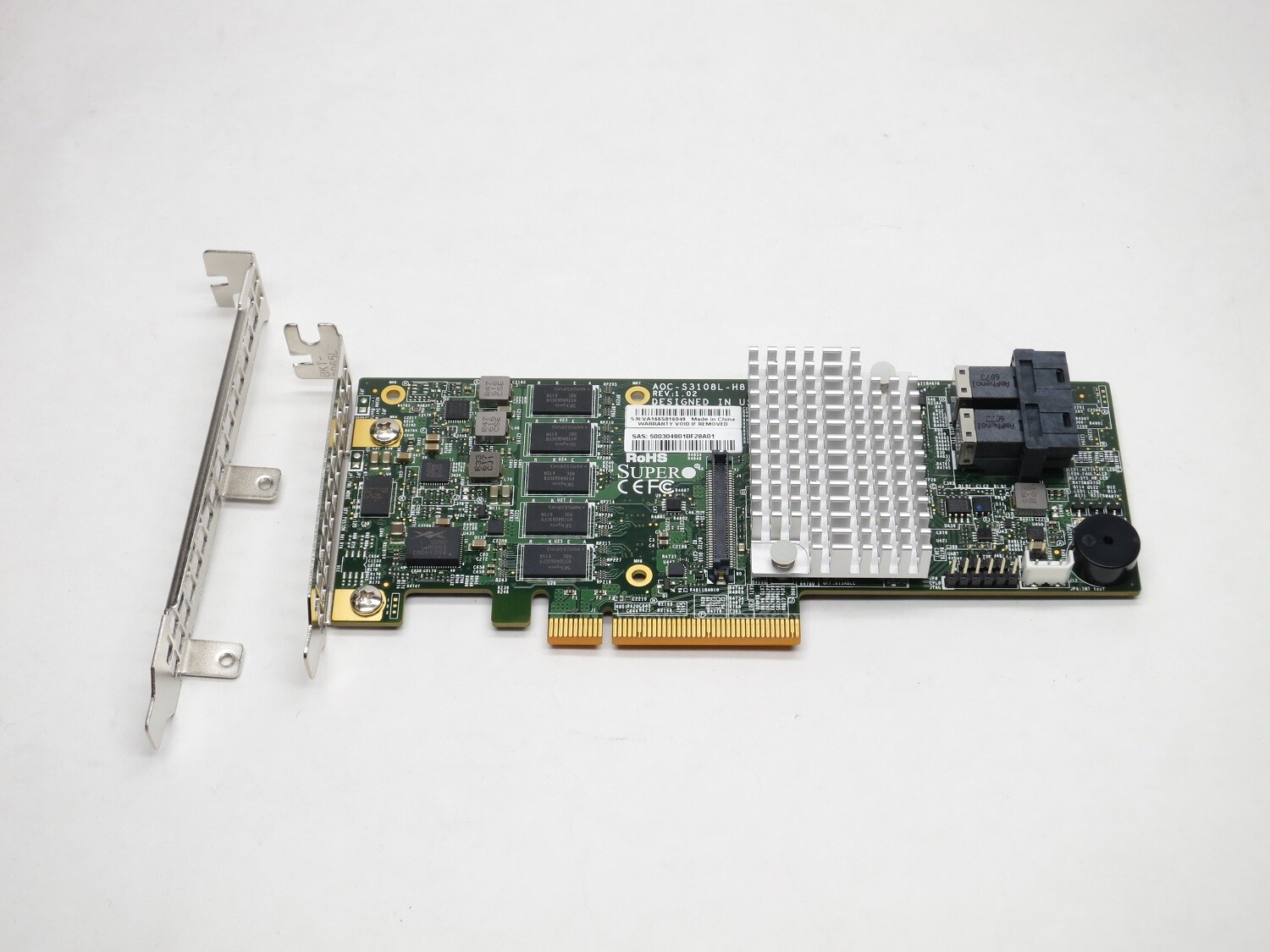 AOC-S3108L-H8IR-16DD SUPERMICRO 3108 8-PORT PCI-E SAS-3 12Gb/s 16 HDD RAID CC