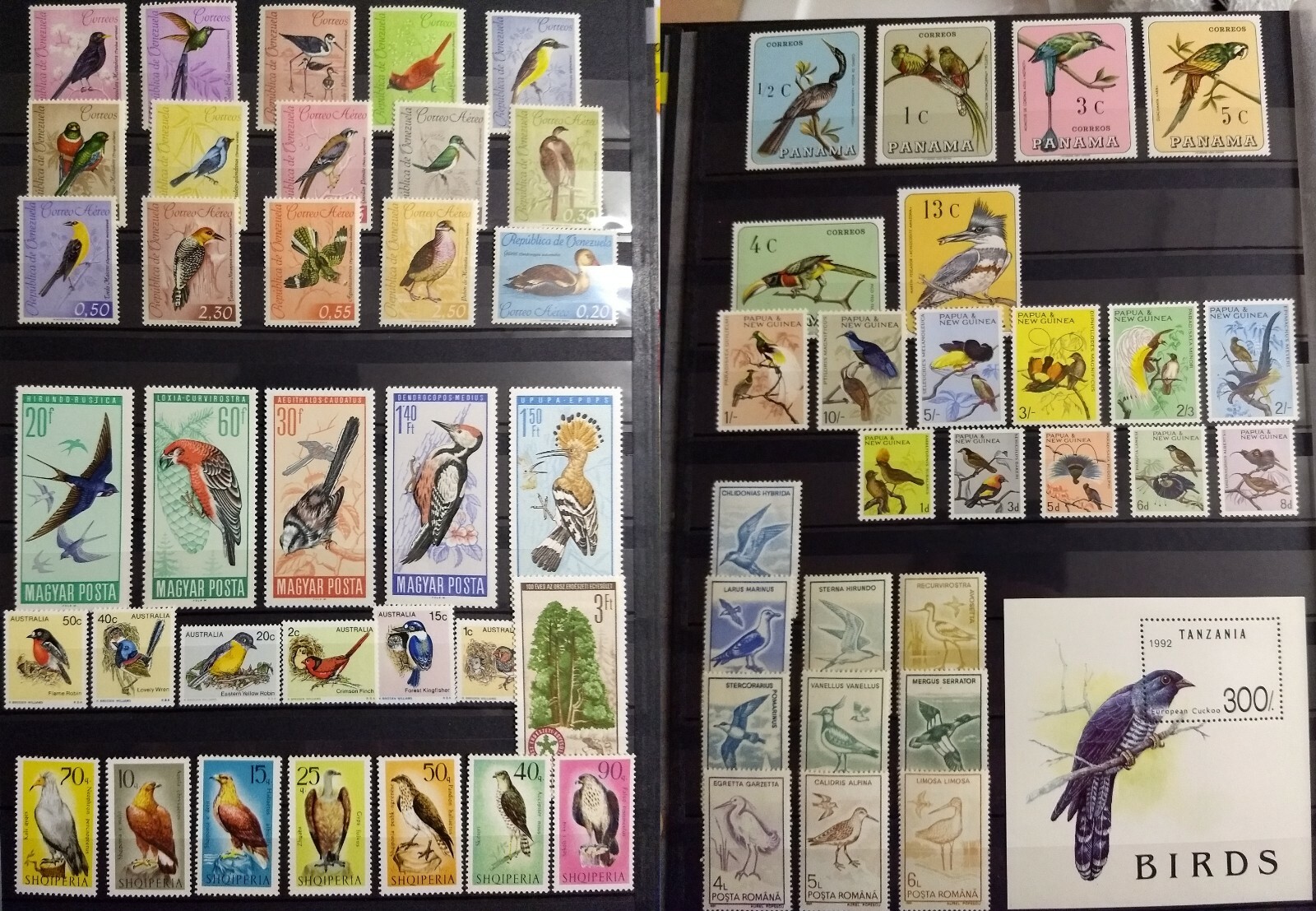 Worldwide Birds Stamp Collection MNH - Each Lot: 15 Full Sets from 15 Countries