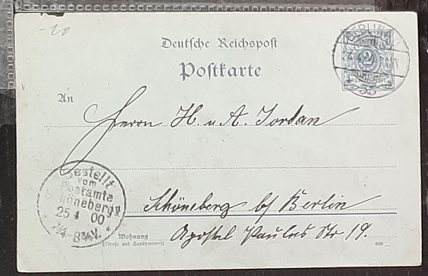 y(GER-858) GERMANY 1900 REICHPOST 2pf postal postcard used (3) different cards