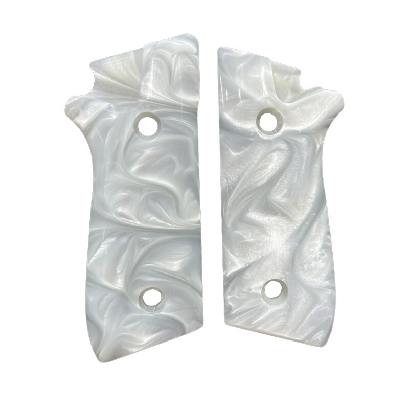 CUSTOM WHITE PEARL RESIN GRIPS TAURUS PT-92 PREMIUM GRIPS ARS.06