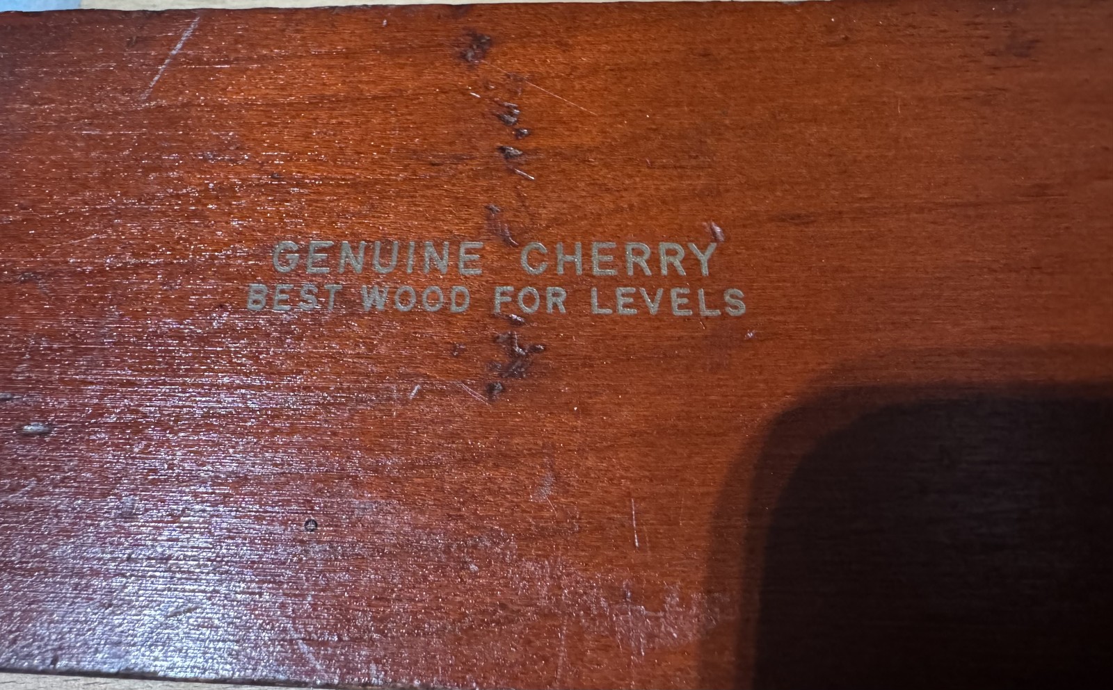 Vintage Stanley Wood Level Genuine Cherry Plumb & Level Tool Made in USA Antique