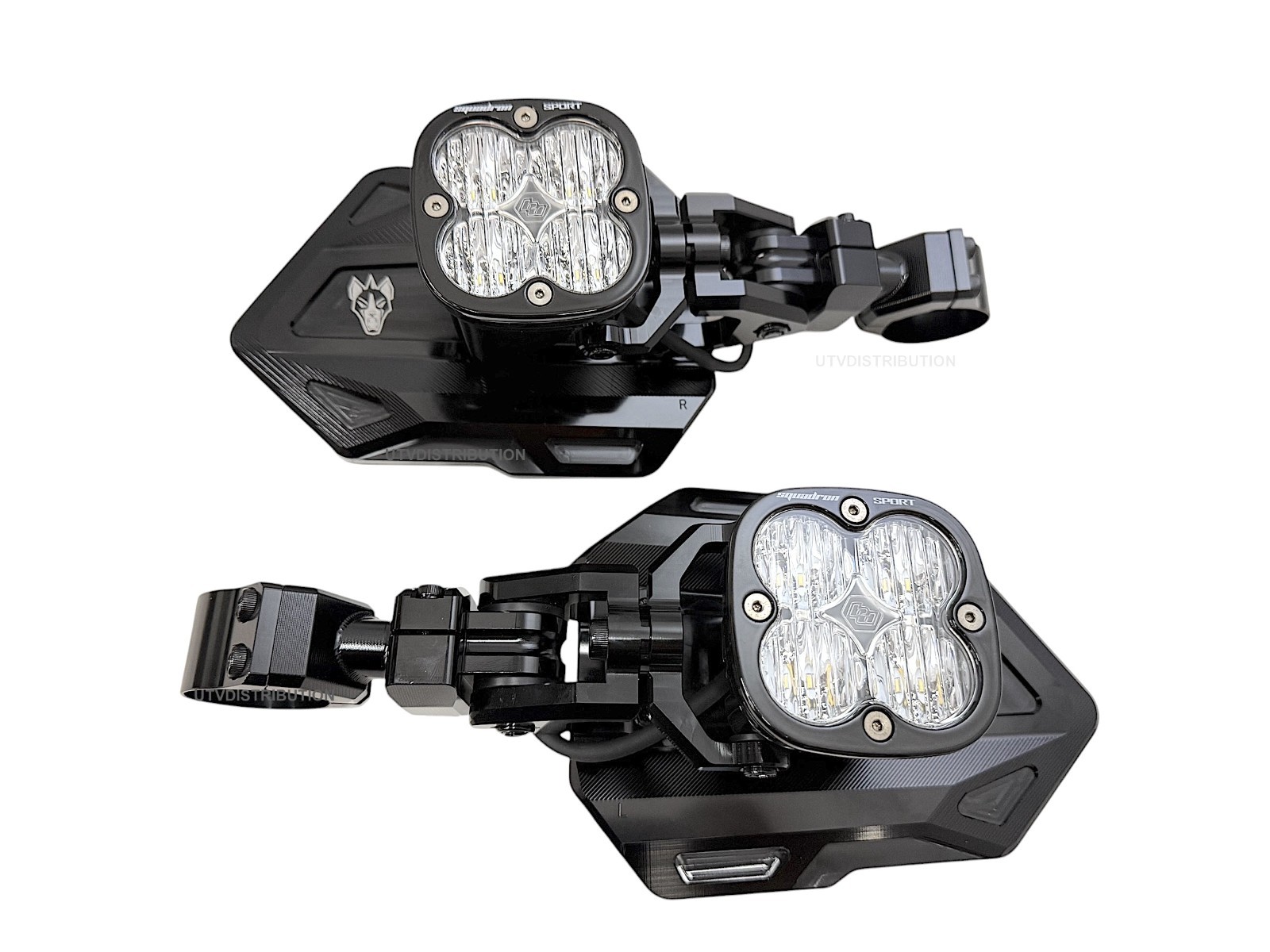 Chupacabra Offroad Cuero Baja Mirrors + Baja Designs Squadron Lights White 1-7/8