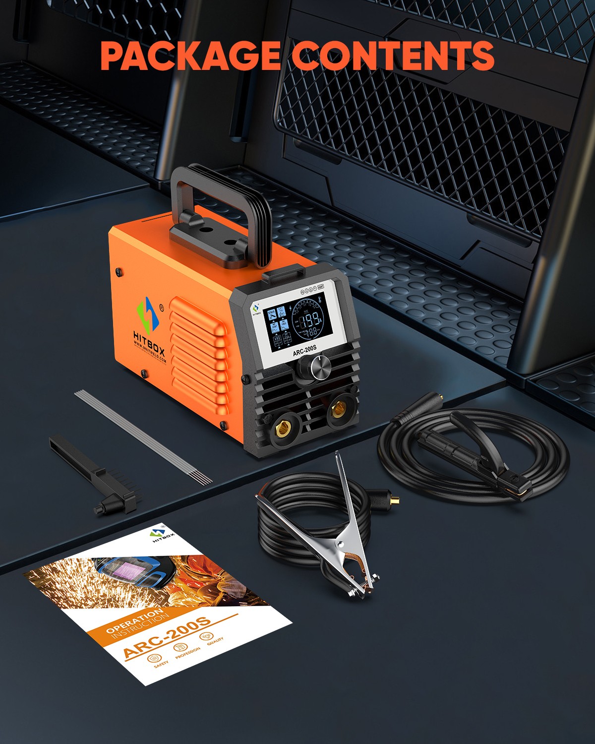 HITBOX 200A Stick Welder 110V ARC MMA Lift TIG 2-in-1 Welding Machine Houeshold