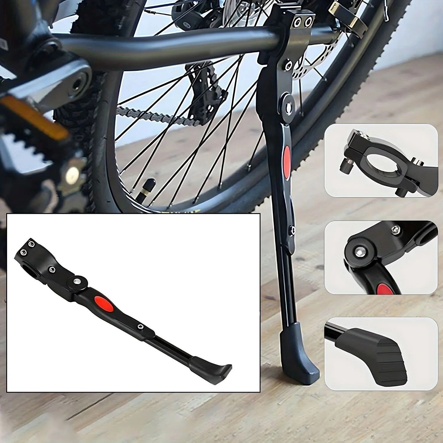 Universal Adjustable Bike Kickstand Side Stand – Mountain MTB Road Bikes 24"-27"