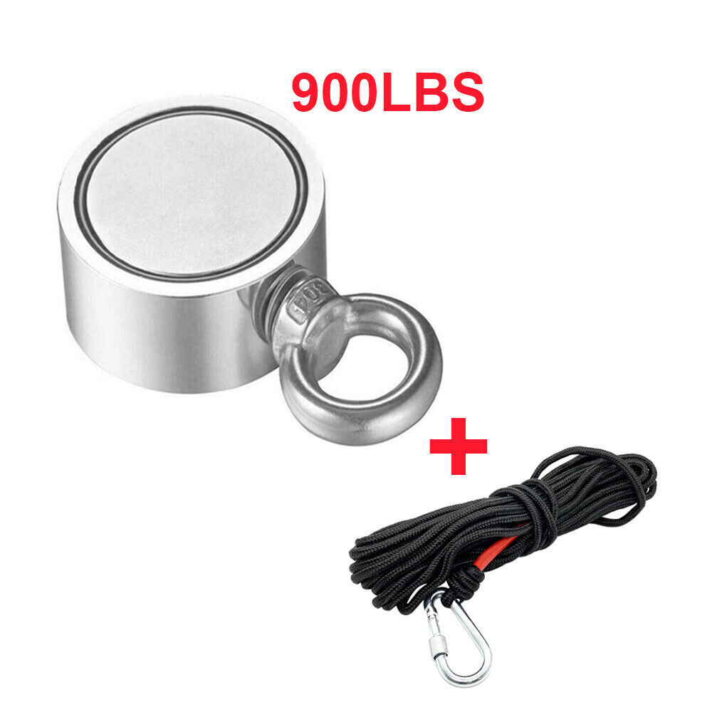 Fishing Magnet Kit Up To 2000lbs Pull Force Super Strong Neodymium +33ft Rope