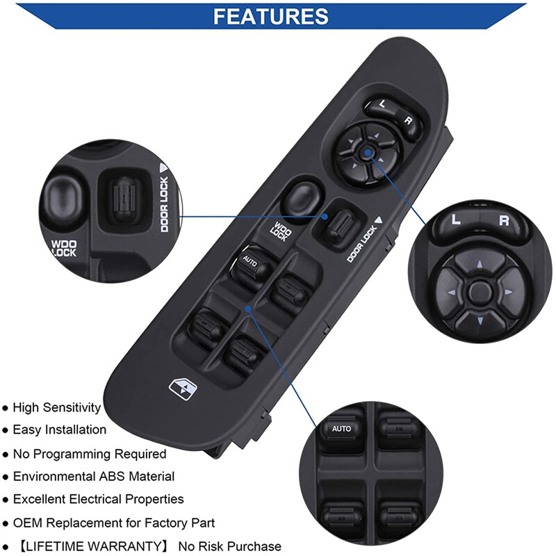 Power Window Control Switch+Bezels Black 68171680AA for 02-09 Dodge Ram1500-3500