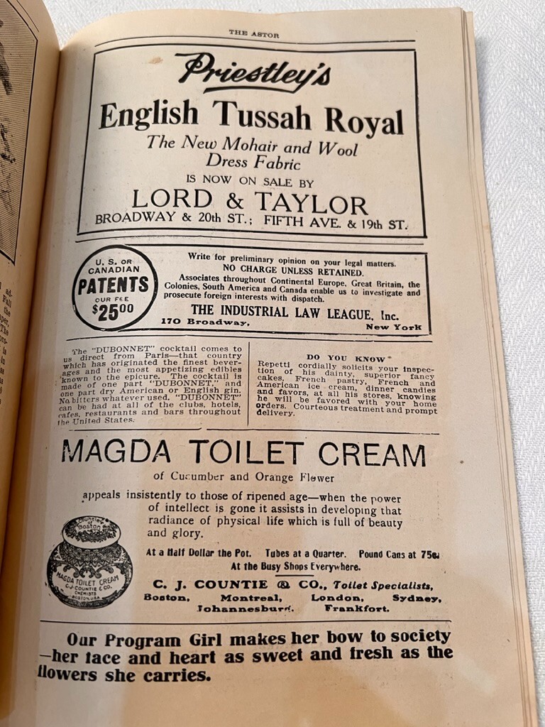 Astor Theater Program Oct 26 1908 William Hodge Henry Jewett Man From Home