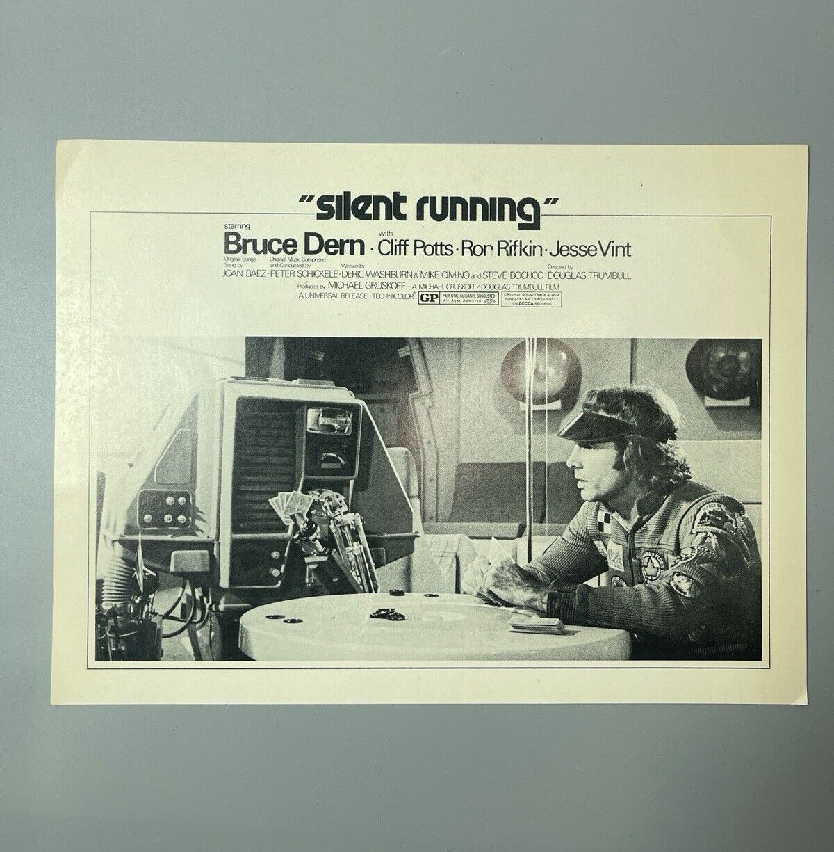 SILENT RUNNING Original 2 Sided Herald - Lobby Card - 1972