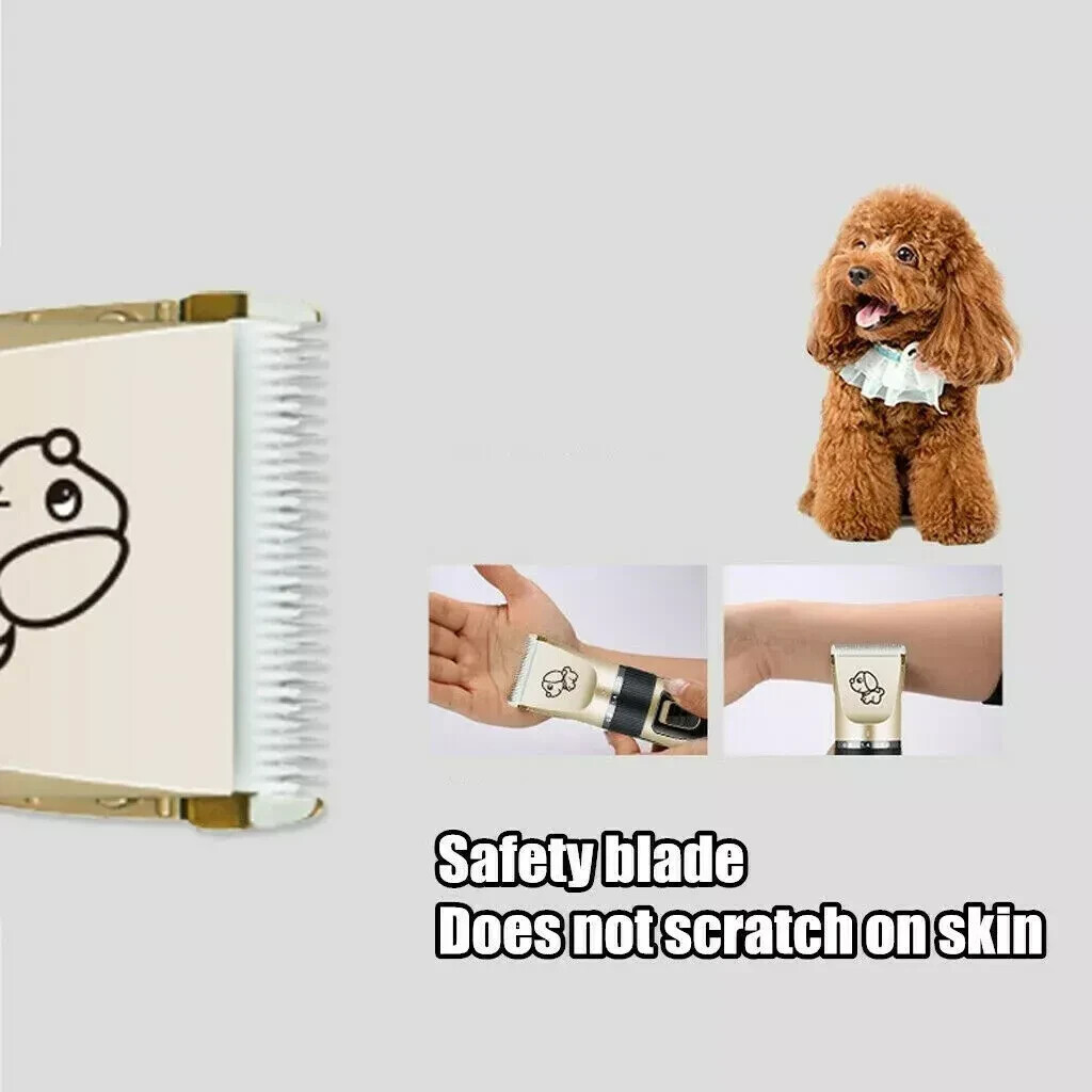 Dog Cat Pet Grooming Kit Rechargeable Cordless Electric Hair Clipper Trimmer Set