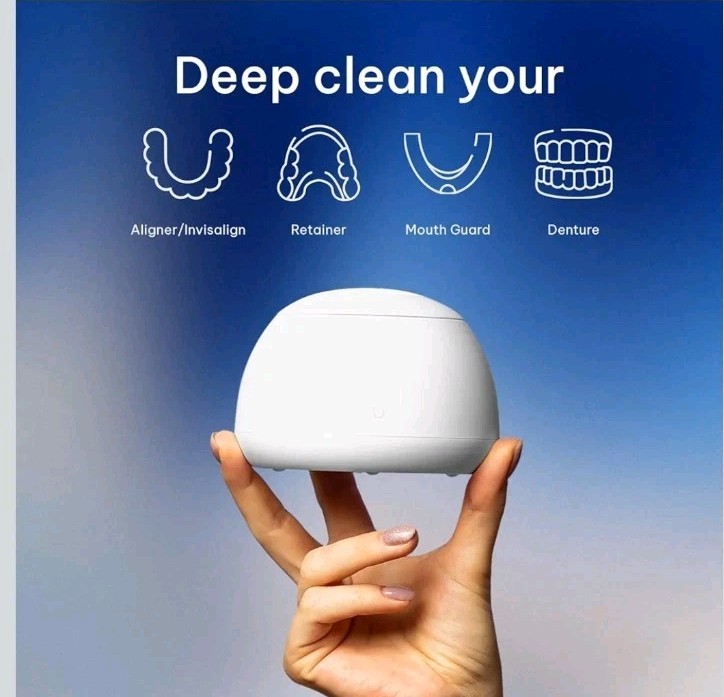 Zima Dental Pod Ultrasonic Cleaner Aligners Guards Dentures Artic White Open Box