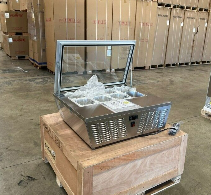 NEW 32" 8 Pan Countertop Refrigerated Prep Table Sandwich Topping Sauce NSF