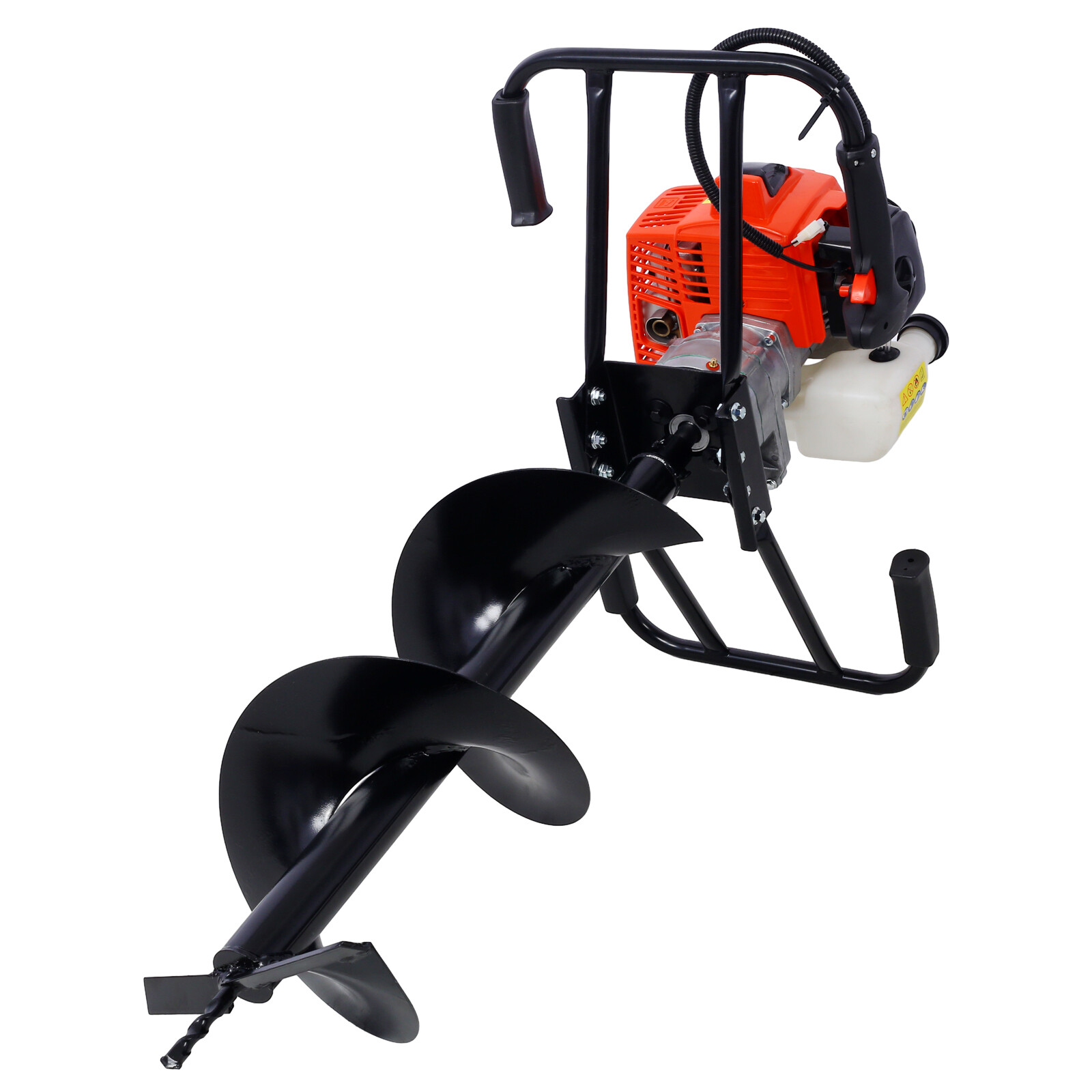 63cc Gas Powered Auger Post Hole Digger 2 Person Handle w/ 6" 10" Drill Bits