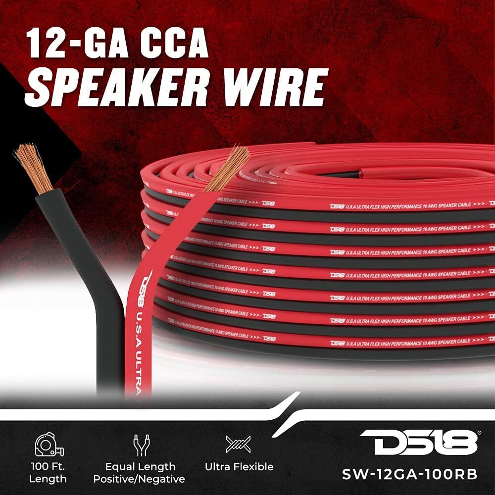 DS18 12-GA Ultra Flex CCA Speaker Wire 100 Ft