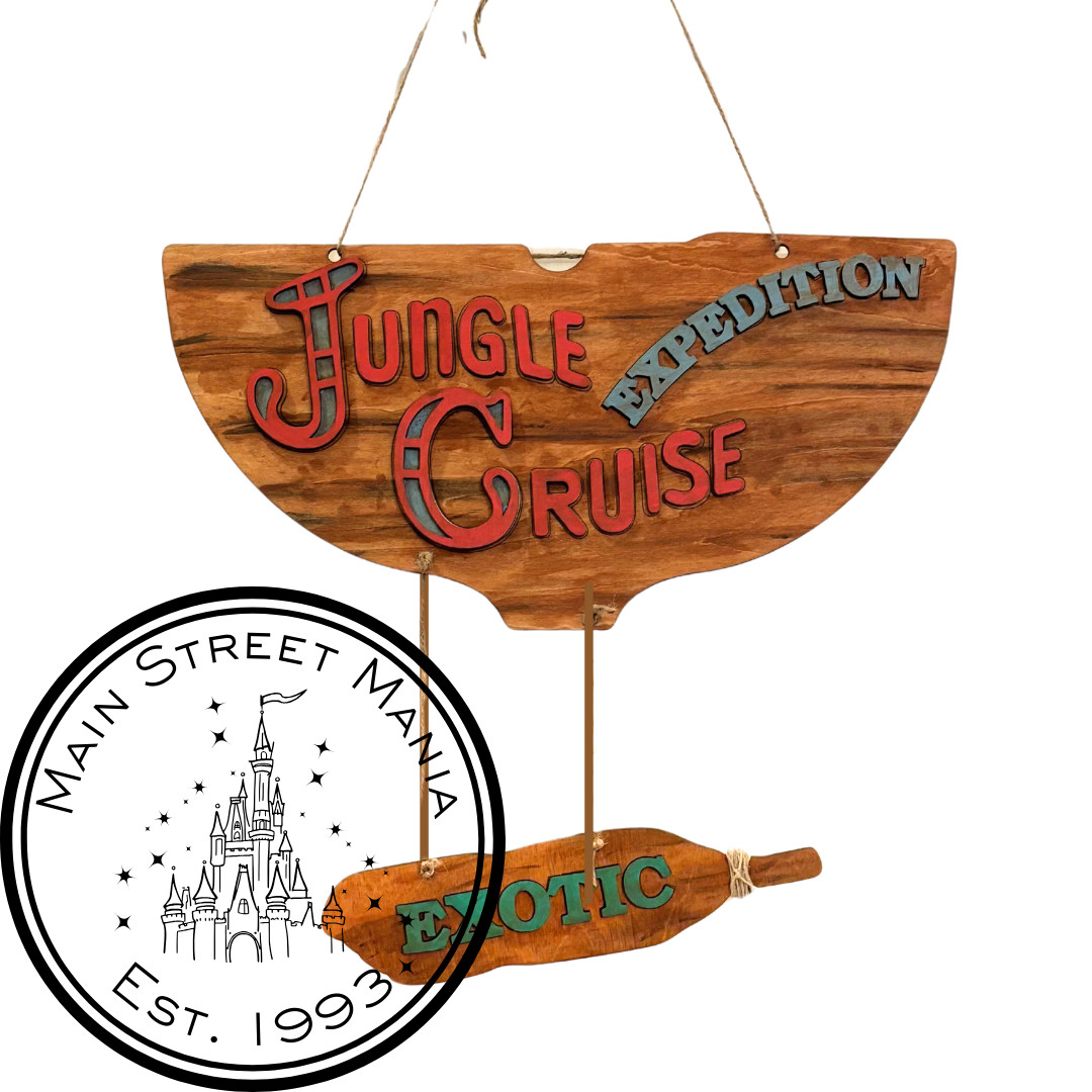 Jungle Cruise Replica Attraction Sign Disneyland Walt Disney World Inspired