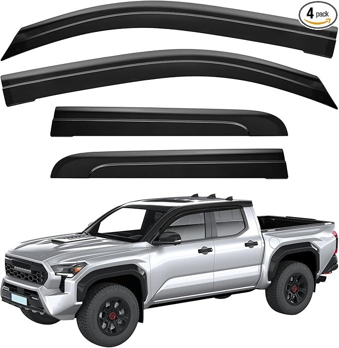 Low Profile Rain Guards Compatible with 2024 2025 Tacoma Double Cab Outside