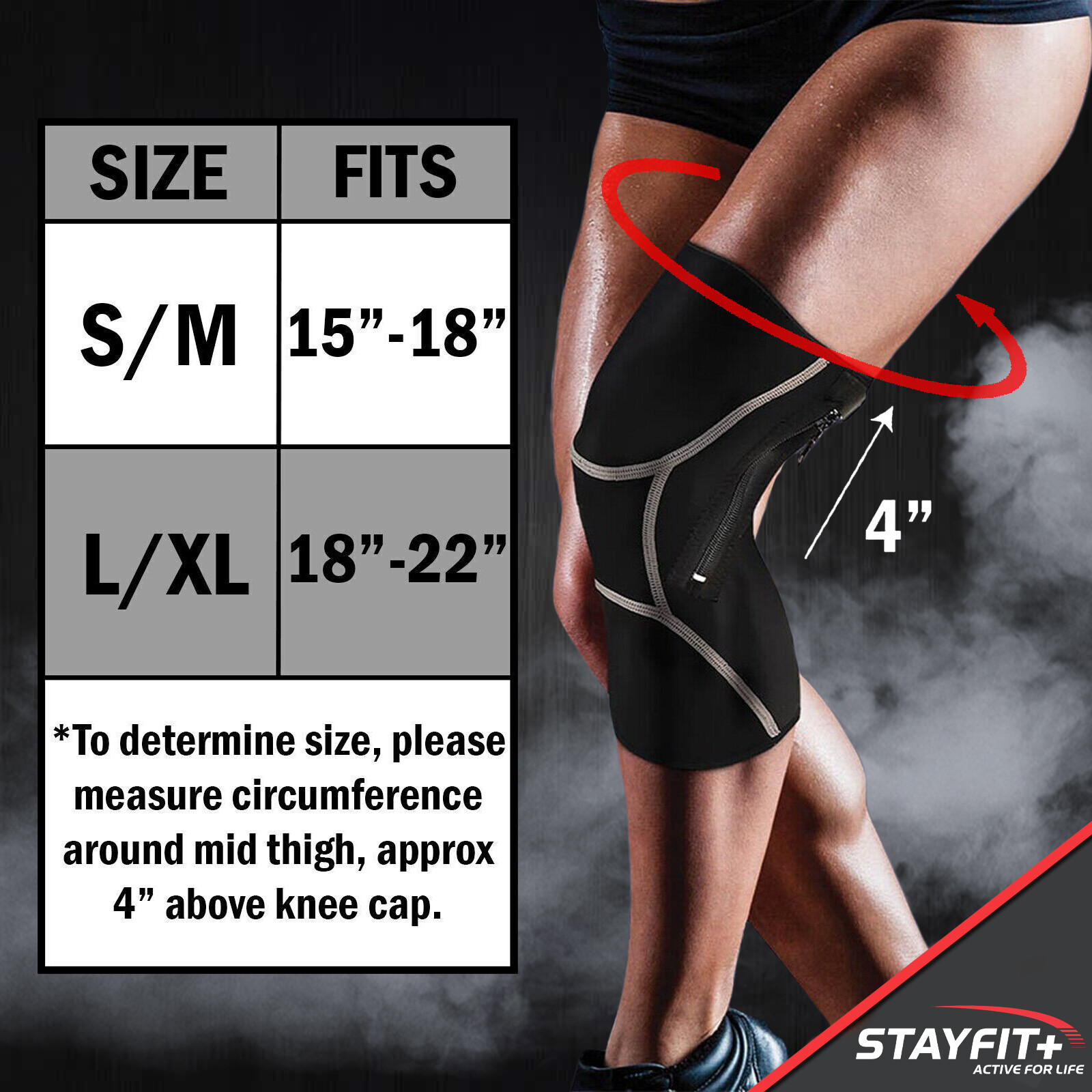 Knee Brace Sleeve Compression Fitness Weight Lifting Support Pain Relief