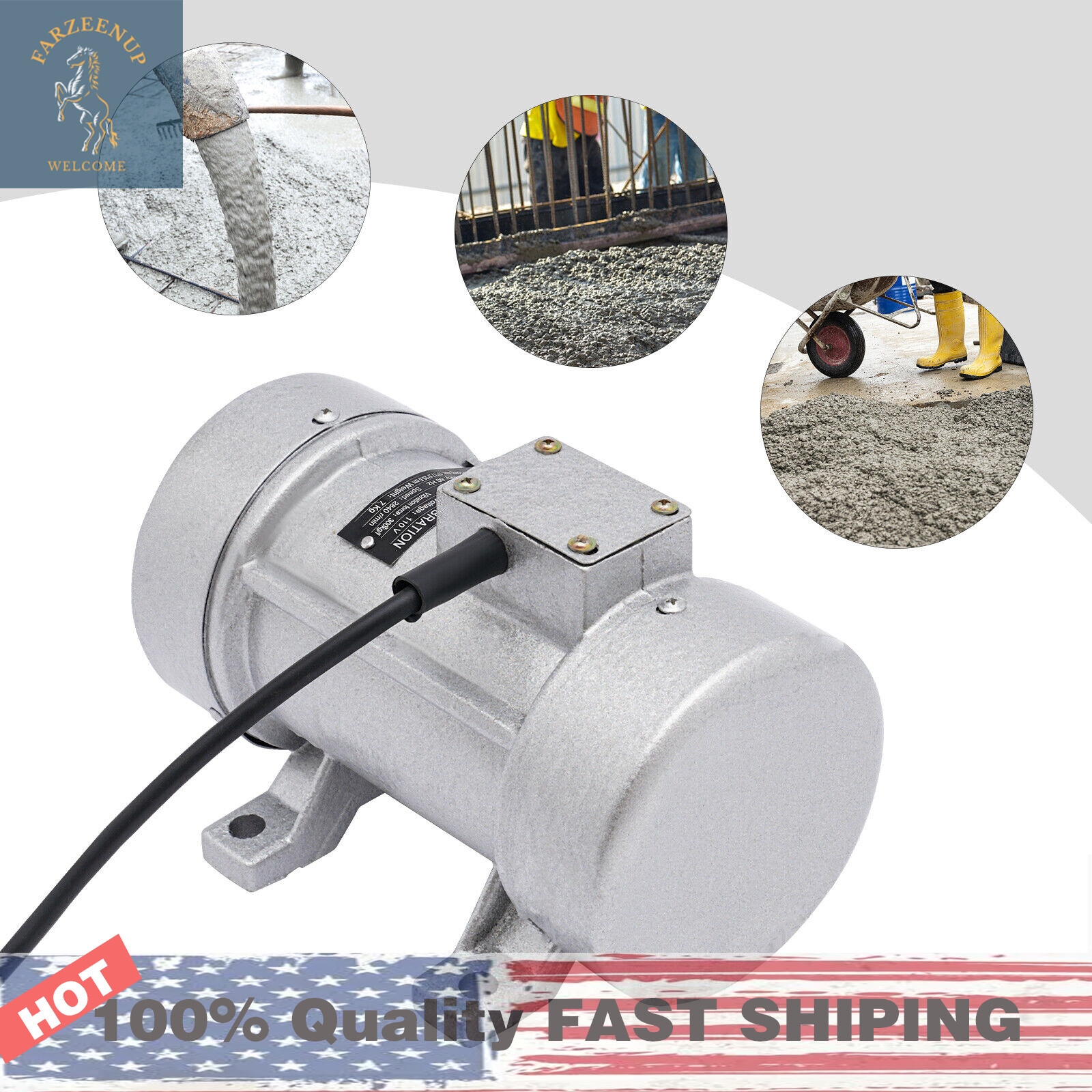 Electric Vibration Motor Concrete Vibrator Industrial Cement Concrete Shaker USA