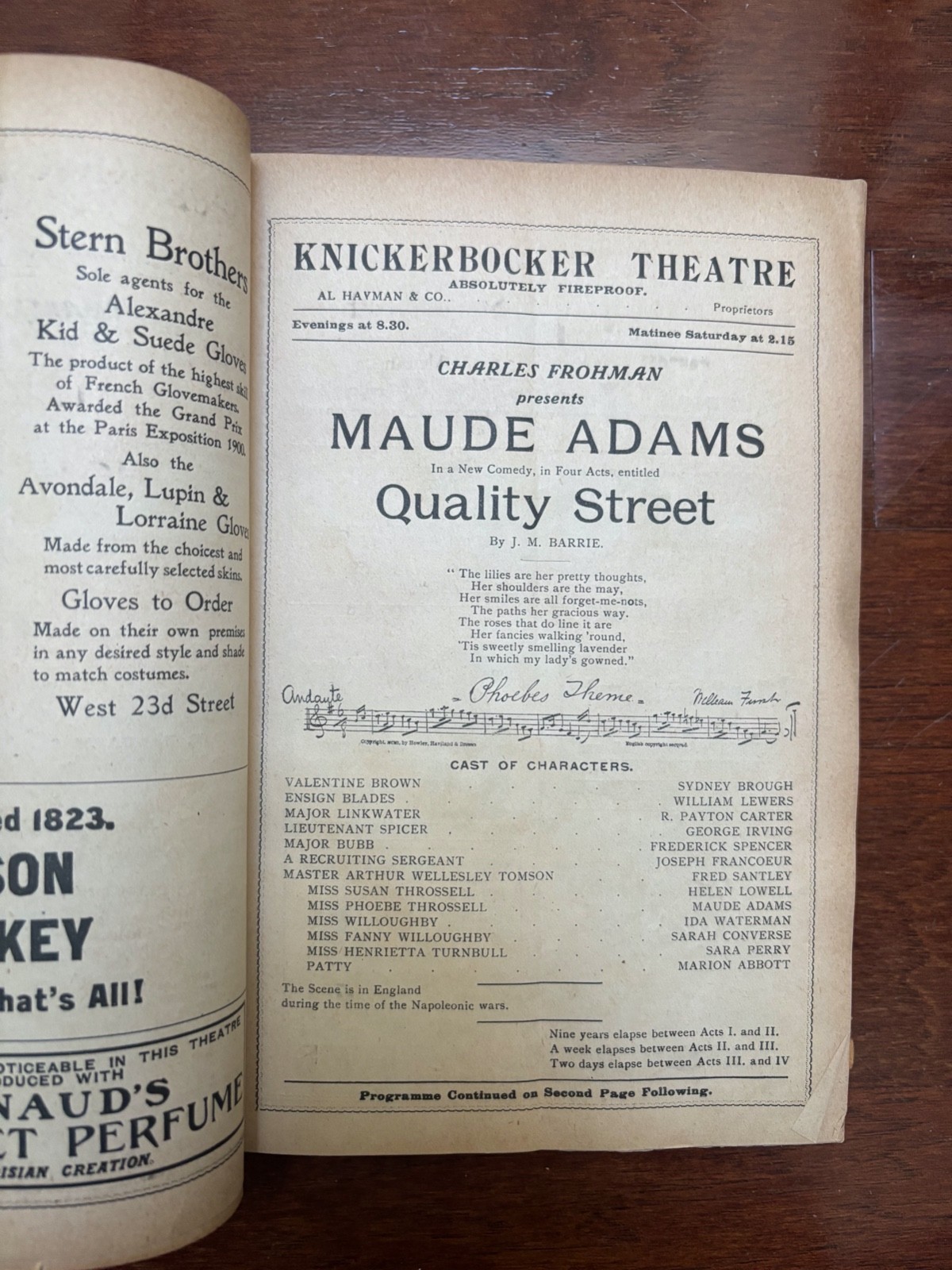 ANTIQUE THEATRE PROGRAMS 1901-1905 - 45 BOUND IN A BOOK MANY THEATRES BARRYMORE