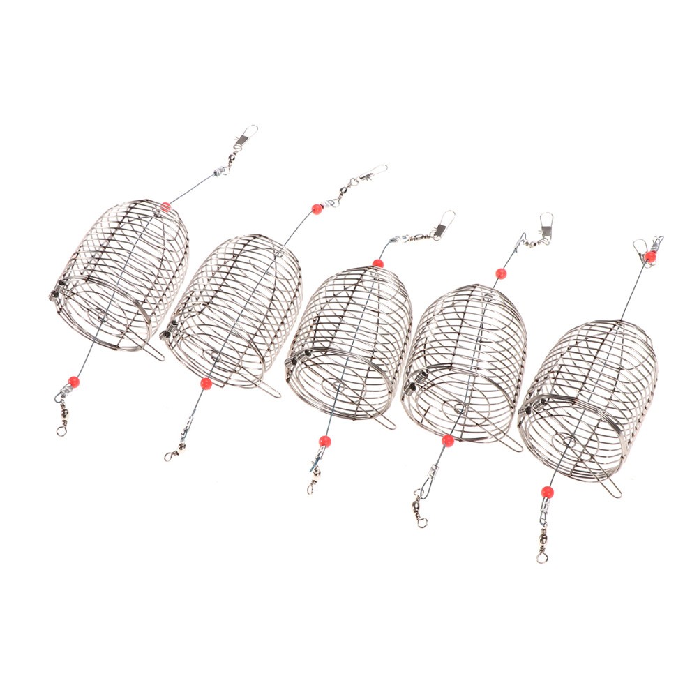 6Pcs Fishing Bait Cage Medium Stainless Steel Lure Holder for Anglers
