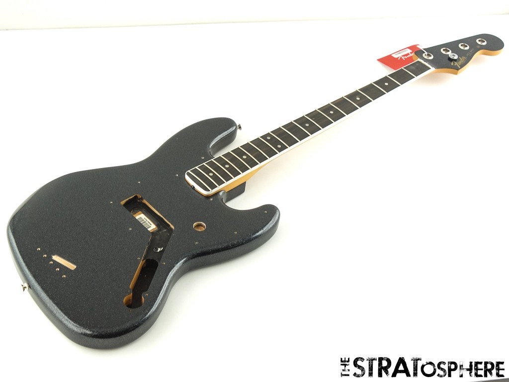 Fender Ltd. Gold Foil Jazz J Bass BODY & NECK Alder Ebony Black Sparkle