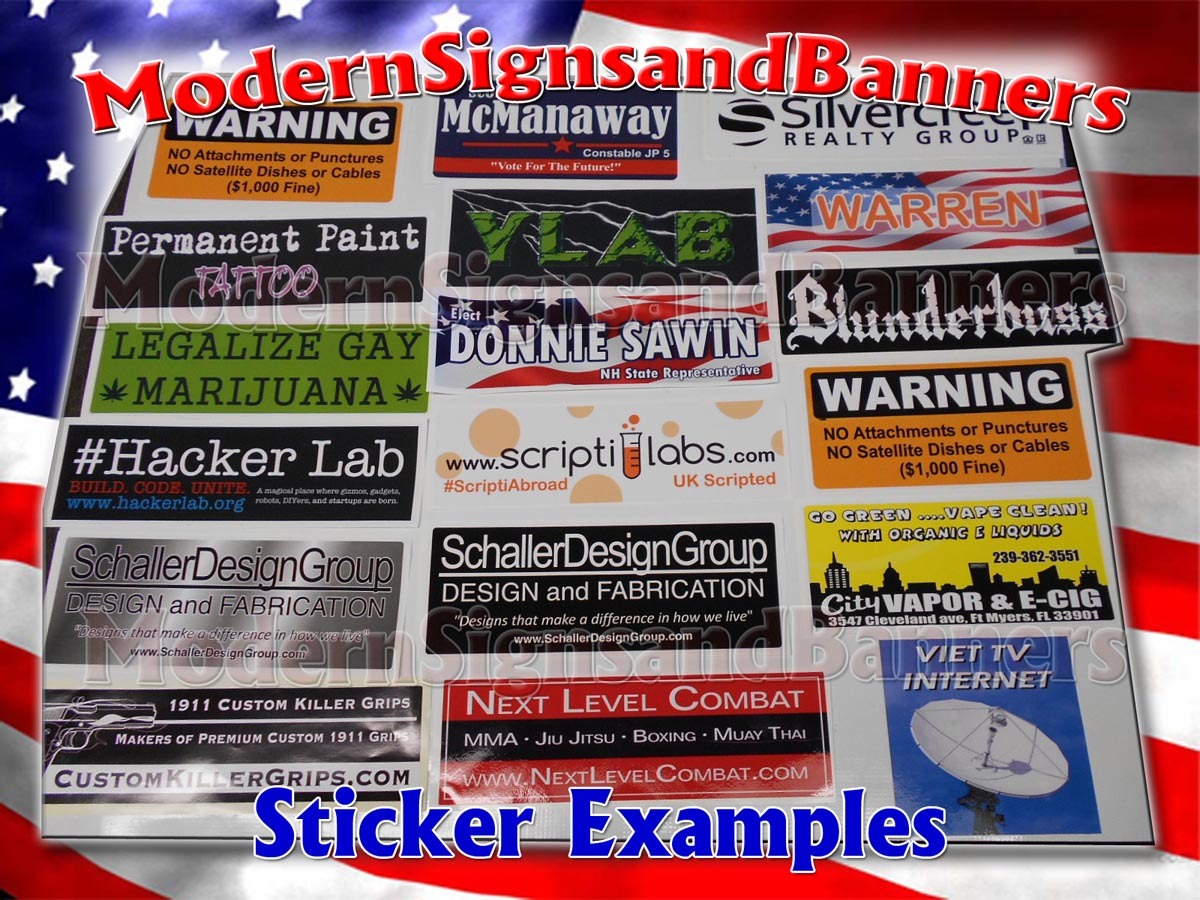 40 3x5 Custom Printed Full Color Outdoor Vinyl Car Bumper Sticker Decal Die Cut