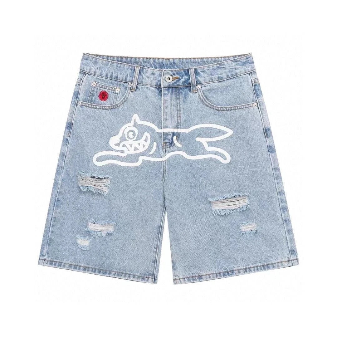BBC Denim Shorts IceCream Run Dog Classic Jeans Unsex Teens Casual Denim Shorts
