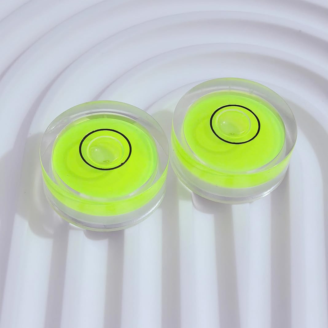 YMGBHNKJLS 4Pcs Small Circular Bubble Levels with Double Sided Adhesive Botto...